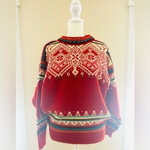 Vintage Dale of Norway Red Fair Isle Sweater